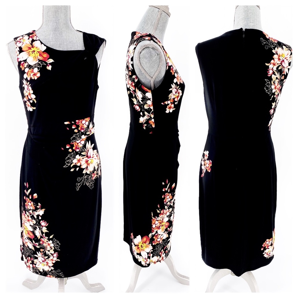 White House Black Market Twist Neck Dress Floral 8